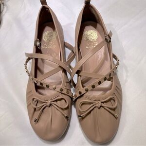 Vince Camuto Bow Ballerina Ballet Flat Dark Blush Women's Size 10M